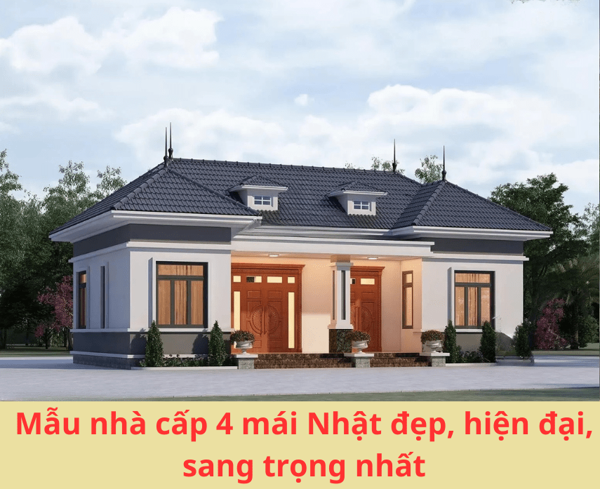 mẫu nhà cấp 4 mái Nhật đẹp, hiện đại, sang trọng, ấn tượng