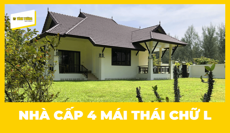 Mẫu nhà cấp 4 mái Thái chữ L đẹp sang trọng